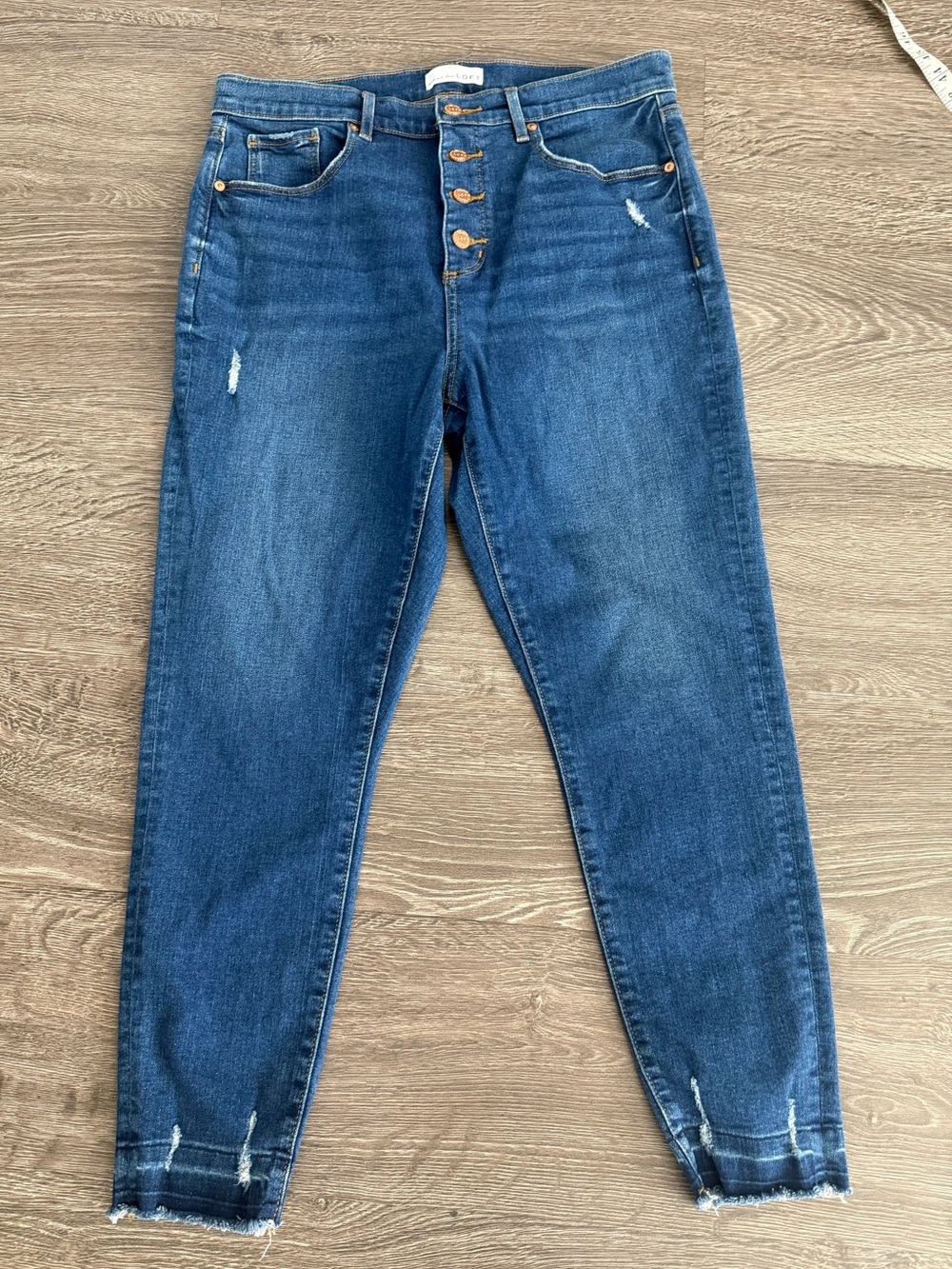 LOFT High-waist skinny crop Button-Fly Jeans